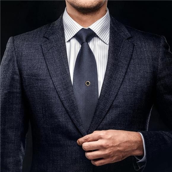 8 Pcs Tie Tacks for Men Tie Pins for Regular Ties Necktie 14K Gold Plated Mens - Picture 4 of 7